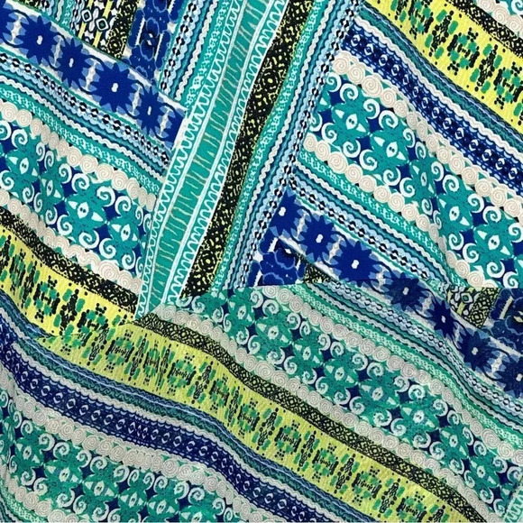 Bleeker & McDougal 2X Shirt Top Blue Striped Dolman Short Sleeve V‎ Neck Stretch - Picture 2 of 6